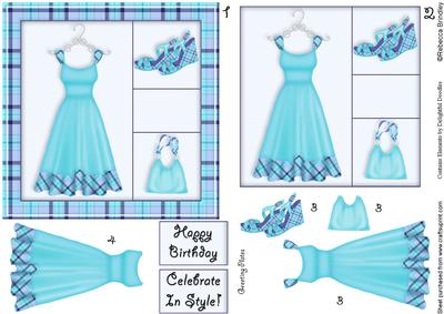 Frocking It 5x5 Decoupage in Blue