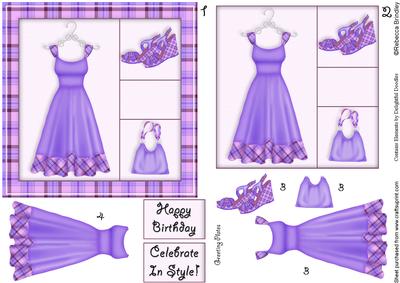 Frocking It 5x5 Decoupage in Purple