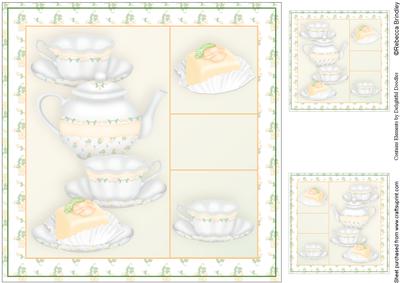 Time 4 Tea 8x8 Card Front in Peach