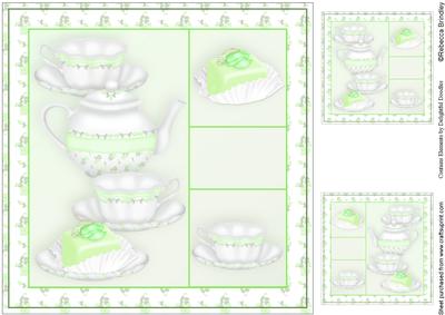 Time 4 Tea 8x8 Card Front in Green