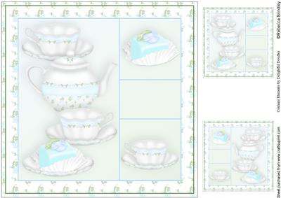 Time 4 Tea 8x8 Card Front in Turquoise