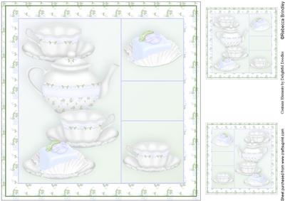 Time 4 Tea 8x8 Card Front in Blue