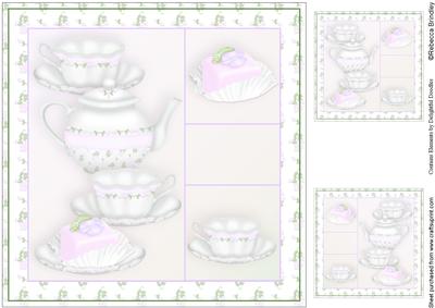 Time 4 Tea 8x8 Card Front in Purple