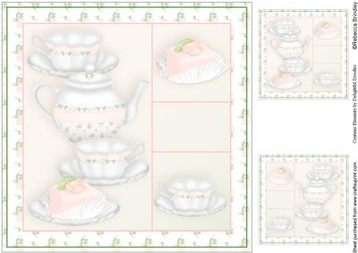 Time 4 Tea 8x8 Card Front in Pink