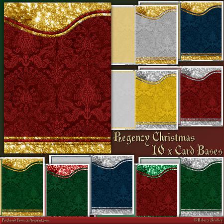 Regency Christmas 10 x Card Bases