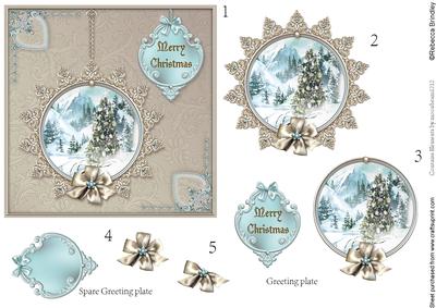 Winter Through the Looking Glass 5x5 Decoupage - Coffee