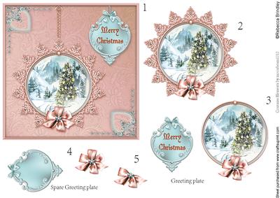 Winter Through the Looking Glass 5x5 Decoupage - Salmon