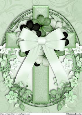Oval Cross in Forest Green A4