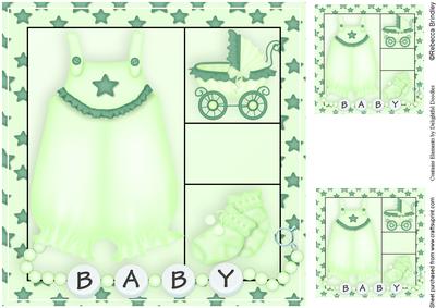 Baby Bloomers 8x8 Card Front in Green