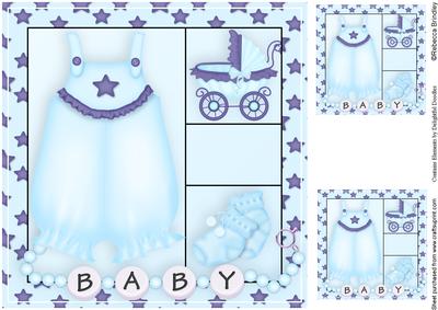 Baby Bloomers 8x8 Card Front in Blue