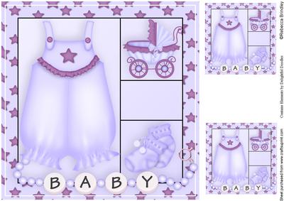 Baby Bloomers 8x8 Card Front in Purple