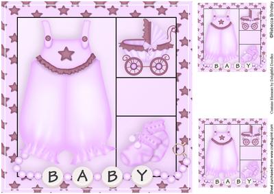 Baby Bloomers 8x8 Card Front in Raspberry