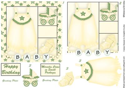 Baby Bloomers 5x5 Decoupage in Yellow