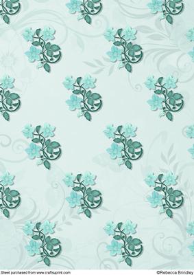 Oval Cross in Turquoise Backing Paper 1
