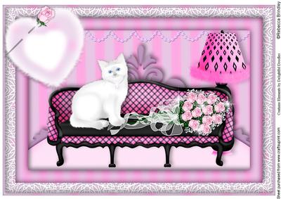 Princess Kitty A4 in Pink (blank Greeting)