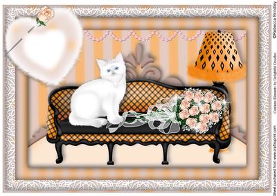 Princess Kitty A4 in Orange (blank Greeting)