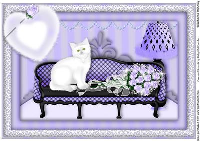 Princess Kitty A4 in Purple (blank Greeting)