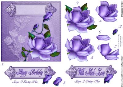 5x5 Twilight Rose Decoupage