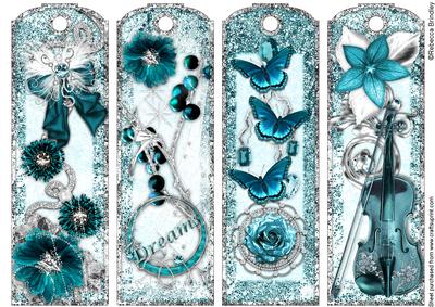 Crystal Dreams Bookmarks in Topaz