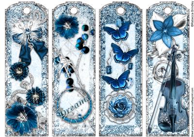 Crystal Dreams Bookmarks in Sapphire