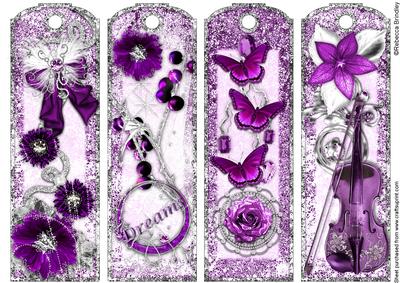 Crystal Dreams Bookmarks in Amethyst