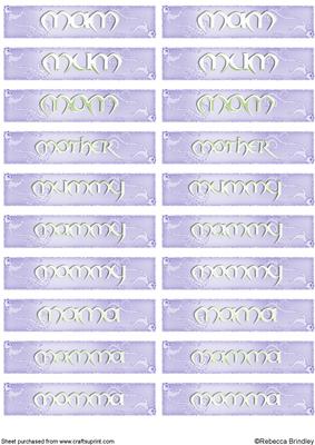 Nameplates for Mother in Pastel Purple/green