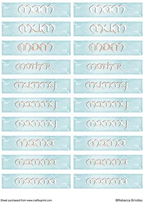 Nameplates for Mother in Pastel Turquoise/copper