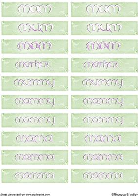 Nameplates for Mother in Pastel Green/purple