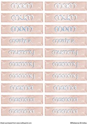 Nameplates for Mother in Pastel Rose/blue