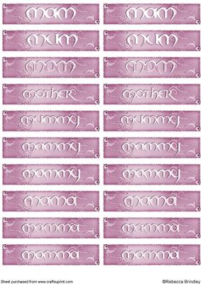 Nameplates for Mother in Pink