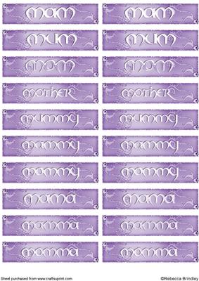 Nameplates for Mother in Purple