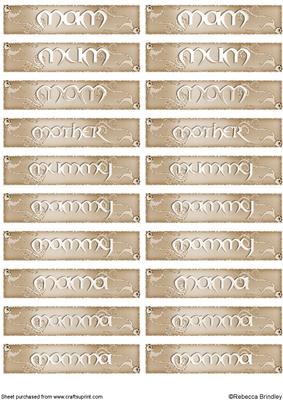Nameplates for Mother in Copper