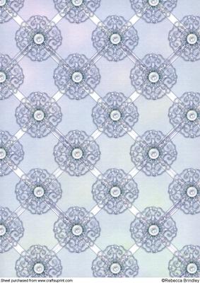 Opalescent Lattice Backing Paper in Blueberry