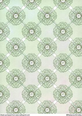 Opalescent Lattice Backing Paper in Green