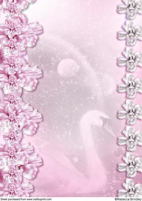 Midnight Swan in Pink Backing Paper 1