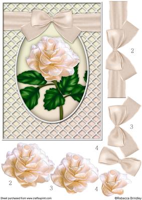 A Delicate Peach Rose Decoupage