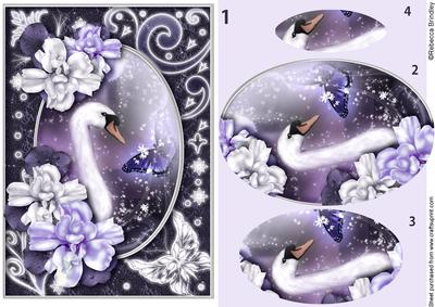 Midnight Swan in Purple Pyramid
