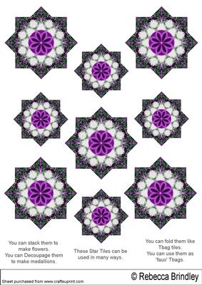 Purple Christmas Candy Canes Star Tiles