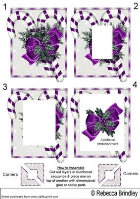 Purple Christmas Candy Canes Inverted Pyramid