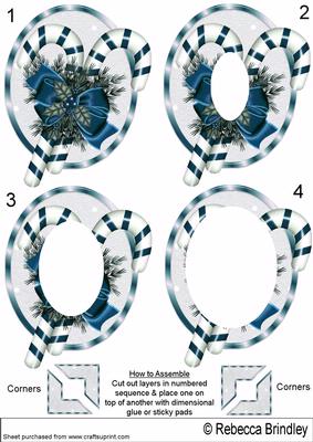 Blue Christmas Candy Canes Inverted Pyramid