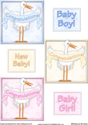 Baby Stork Toppers