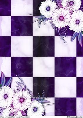Lavender Flowerheads Over Heel Backing Paper One