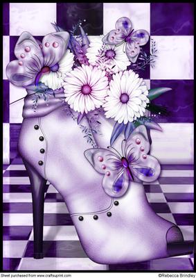 Lavender Flowerheads Over Heel A4