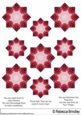 Red Begonia Star Tiles