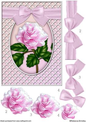 A Delicate Pink Rose Decoupage