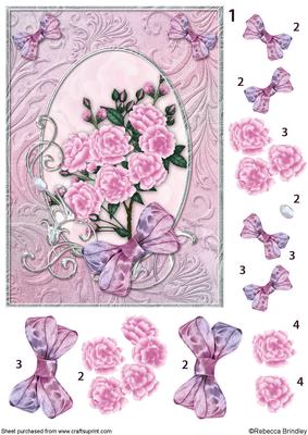 Pink Opalescent Bouquet Decoupage