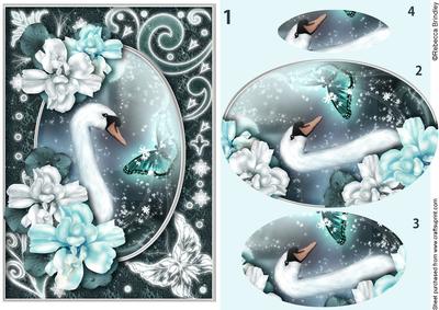 Midnight Swan in Turquoise Pyramid