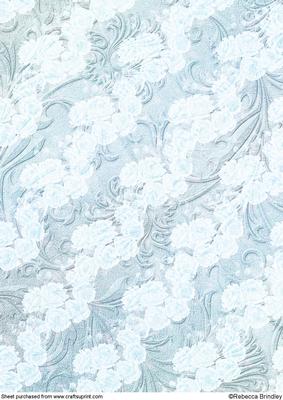 Blue Opalescent Bouquet Backing Paper 2