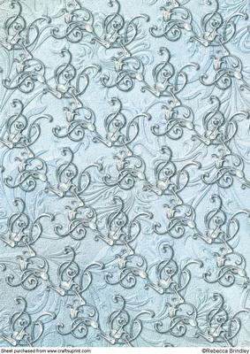 Blue Opalescent Bouquet Backing Paper 1