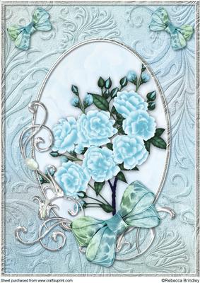 Blue Opalescent Bouquet A4